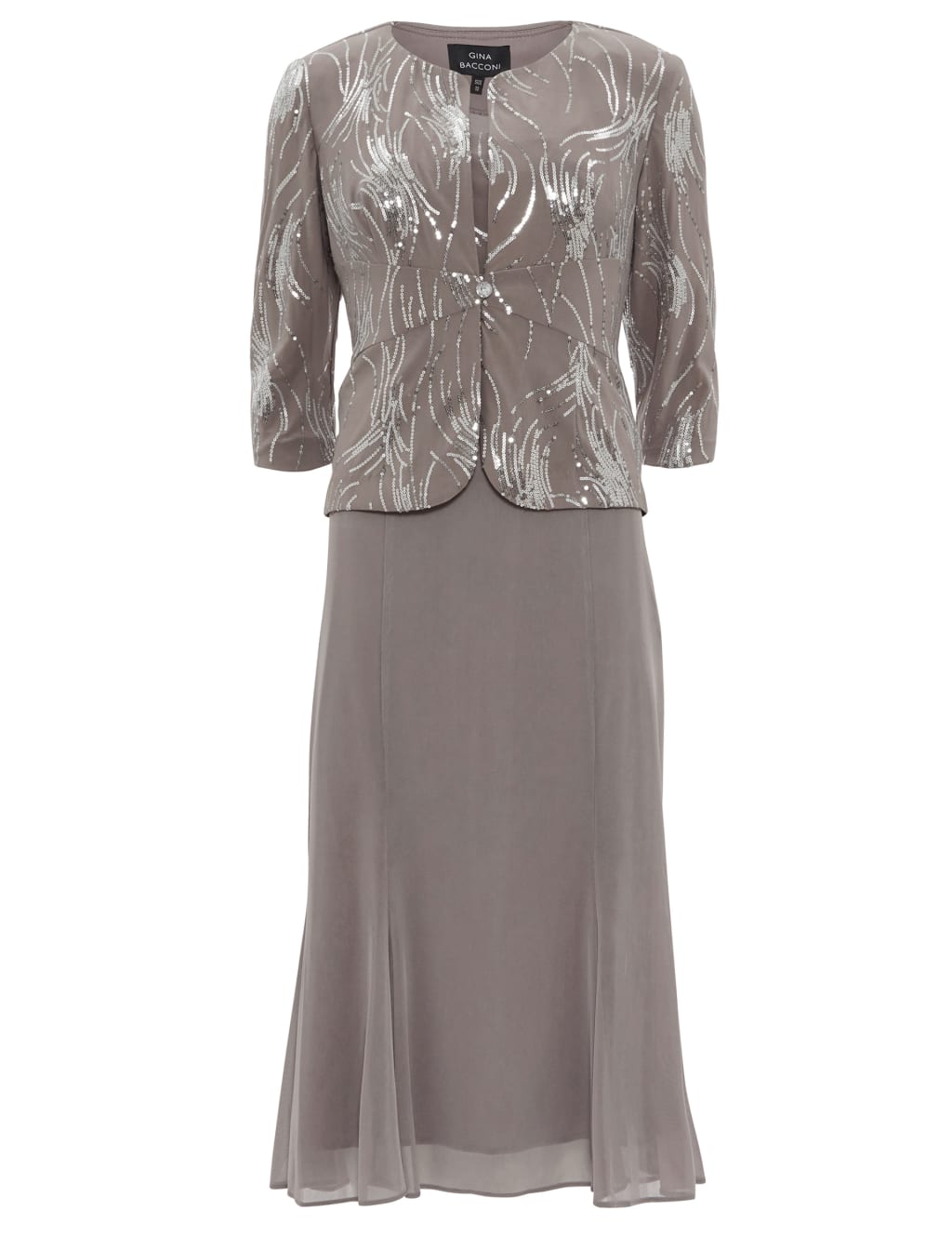 Embellished Midi Swing Dress with Jacket image 2