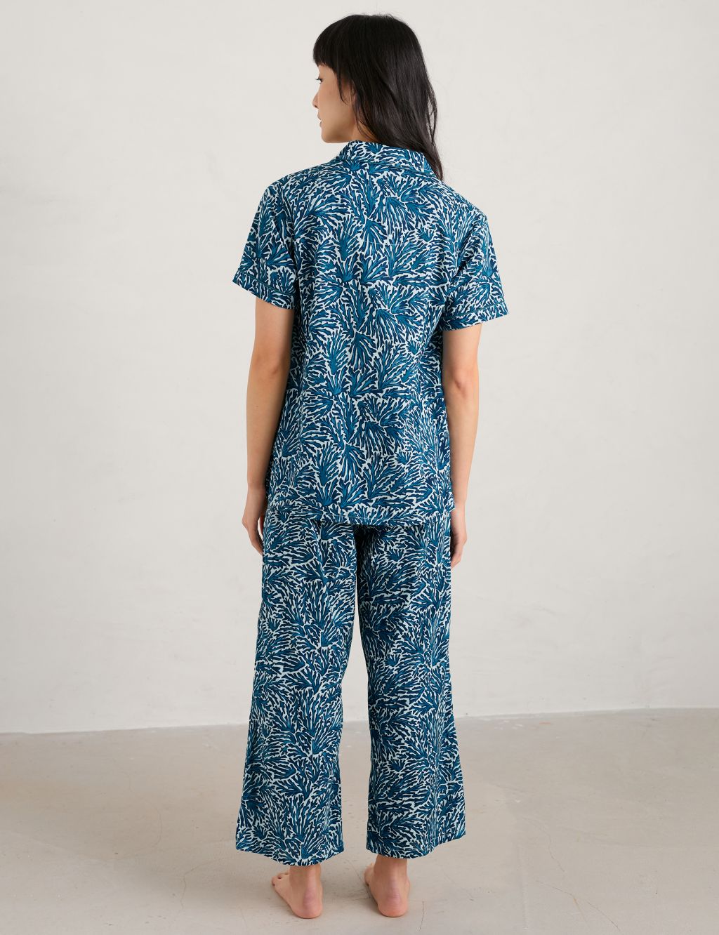 Pure Cotton Printed Cropped Pyjama Set image 4