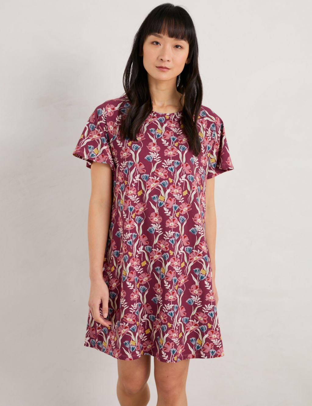 Cotton Rich Floral Short Nightdress image 3