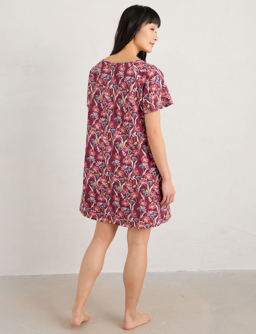 Cotton Rich Floral Short Nightdress image 4