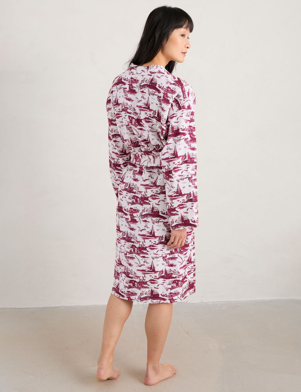 Pure Cotton Printed Tie Dressing Gown image 4