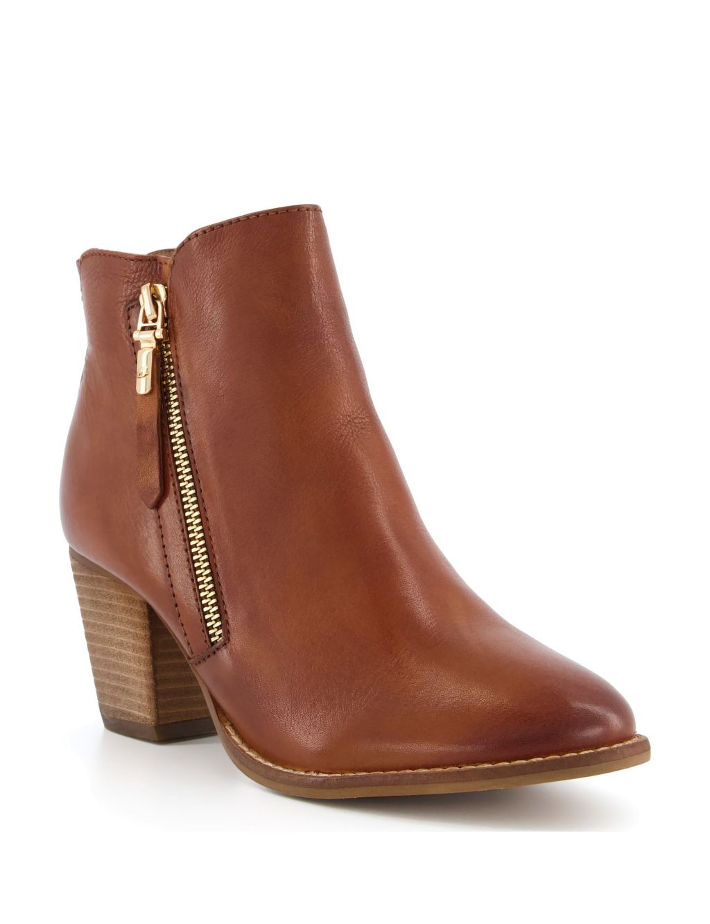 Leather Block Heel Ankle Boots image 2