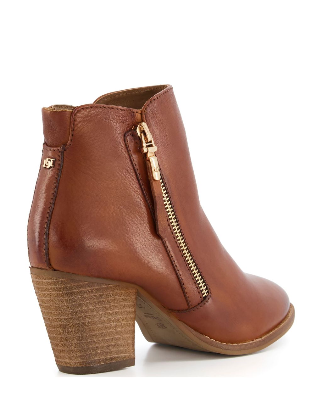 Leather Block Heel Ankle Boots image 3