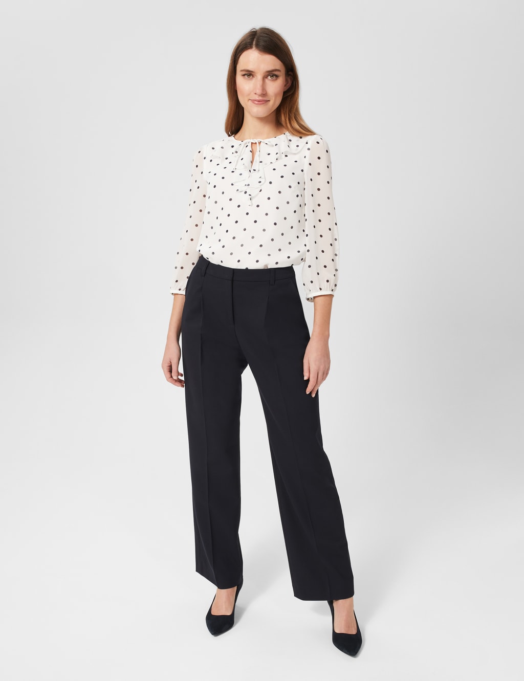Polka Dot Tie Neck Blouse image 3