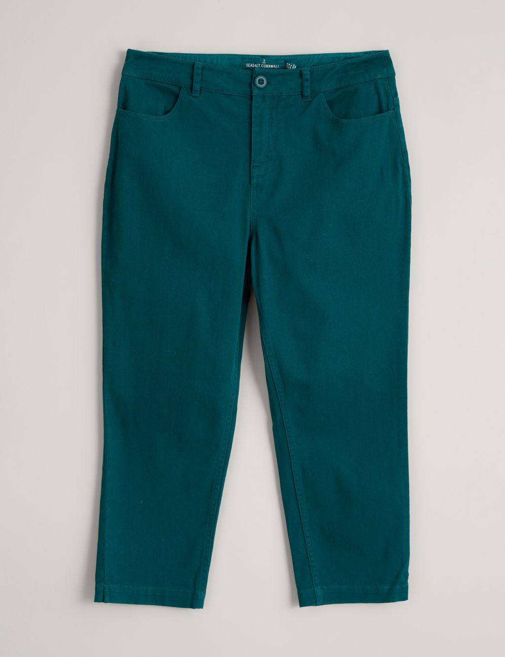 Cotton Rich Slim Fit Cropped Trousers image 2
