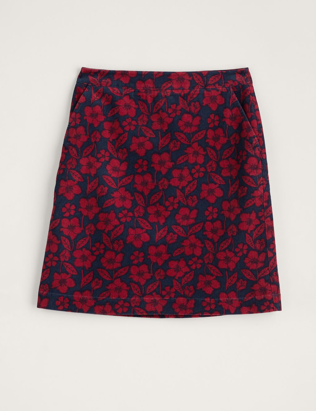 Cord Floral Knee Length A-Line Skirt image 2
