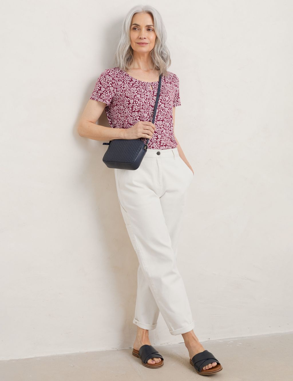 Cotton Blend Floral Relaxed Top image 1