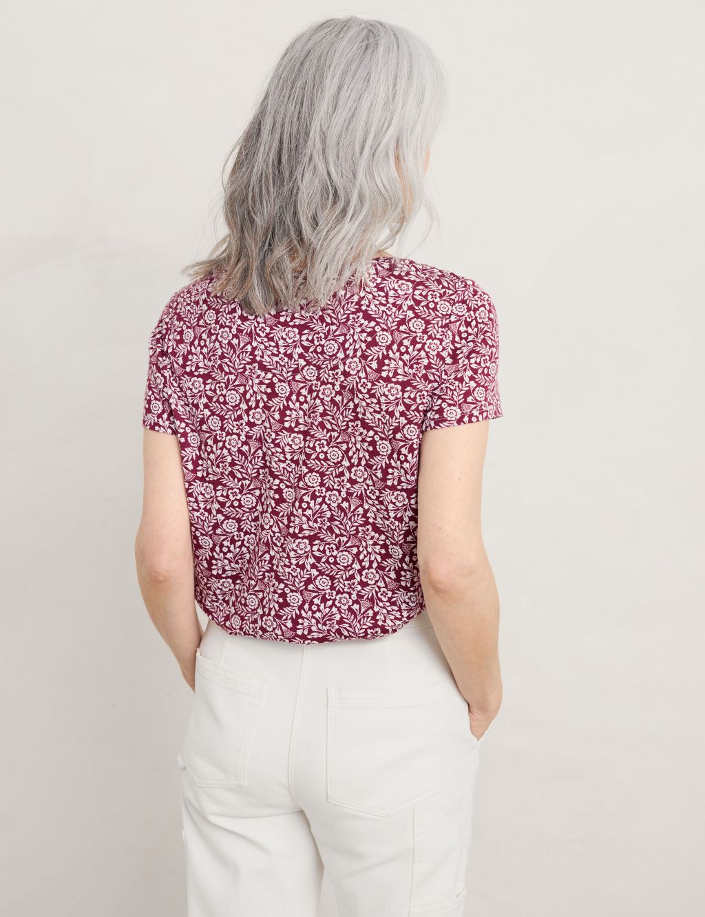 Cotton Blend Floral Relaxed Top image 3