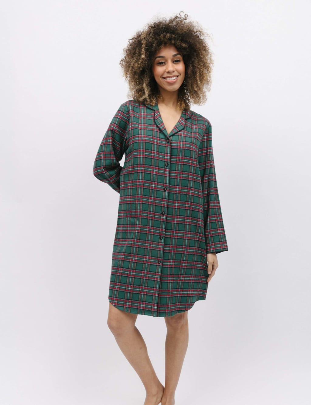 Pure Cotton Checked Short Nightshirt image 1