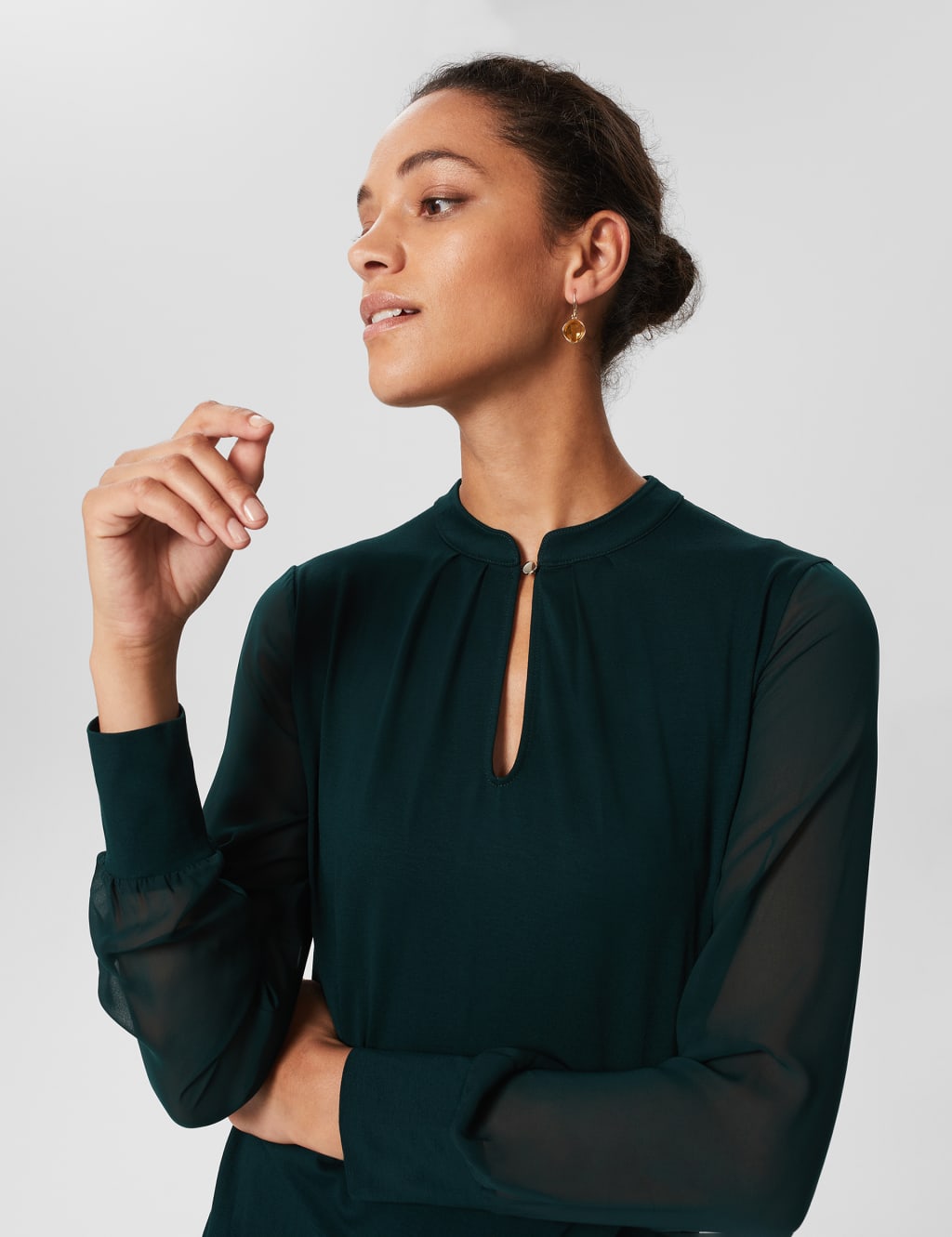 High Neck Long Sleeve Blouse image 2