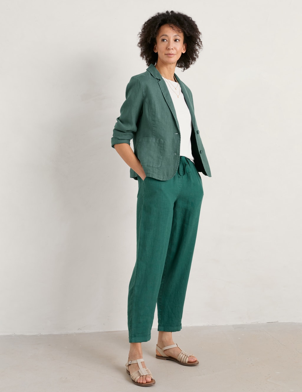 Pure Linen Single Breasted Blazer image 1