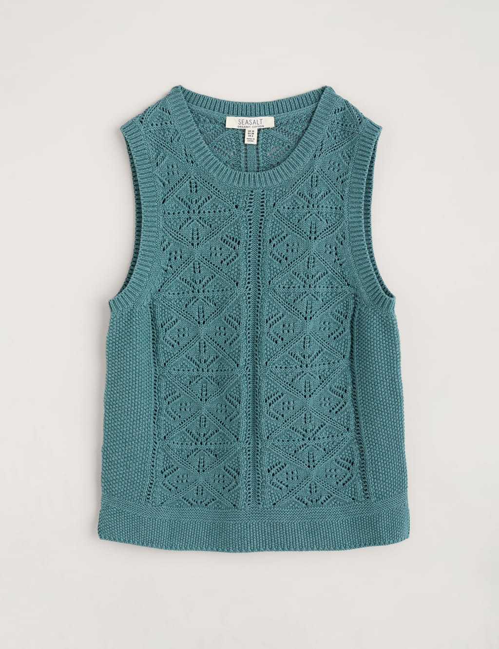 Pure Cotton Pointelle Round Neck Vest Top image 2