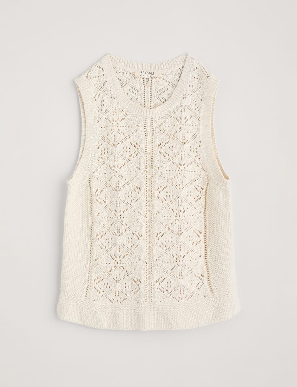 Pure Cotton Pointelle Round Neck Vest Top image 2