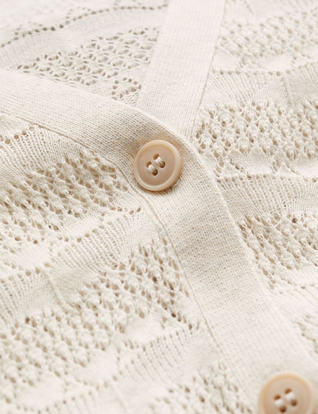 Pure Cotton Pointelle V-Neck Cardigan image 5
