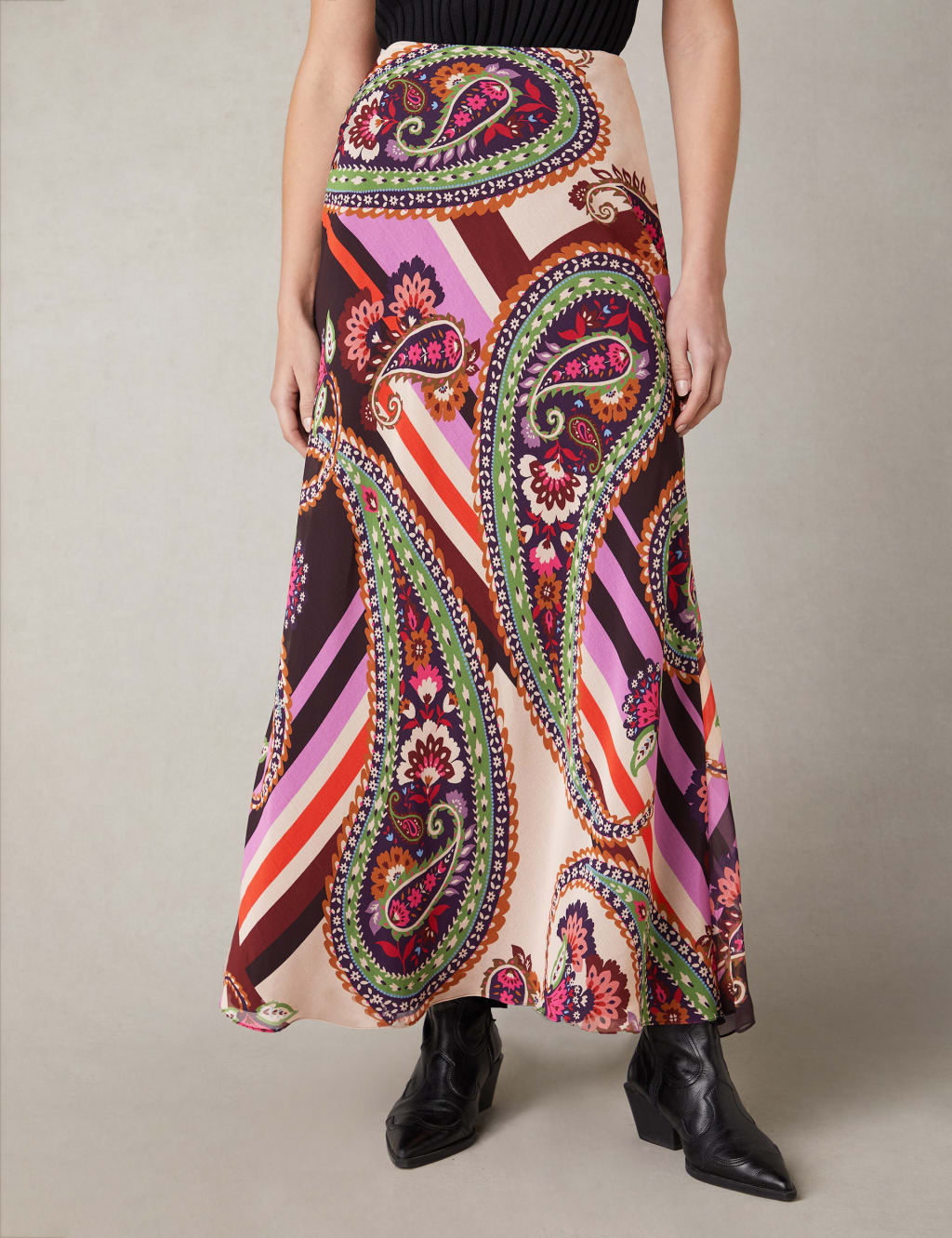 Paisley Maxi Slip Skirt