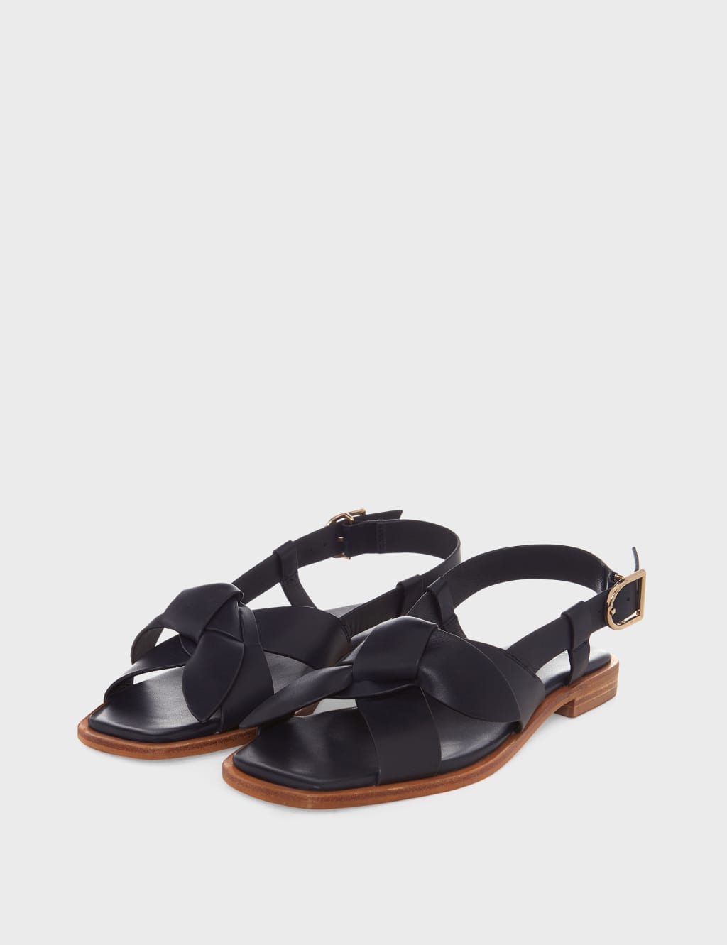 Leather Knot Flat Slingback Sandals image 2
