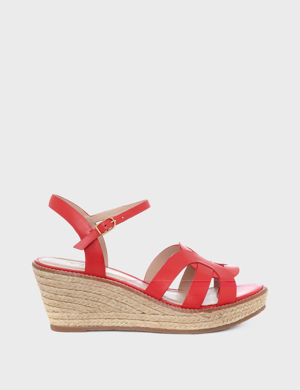 Leather Ankle Strap Wedge Espadrilles image 1