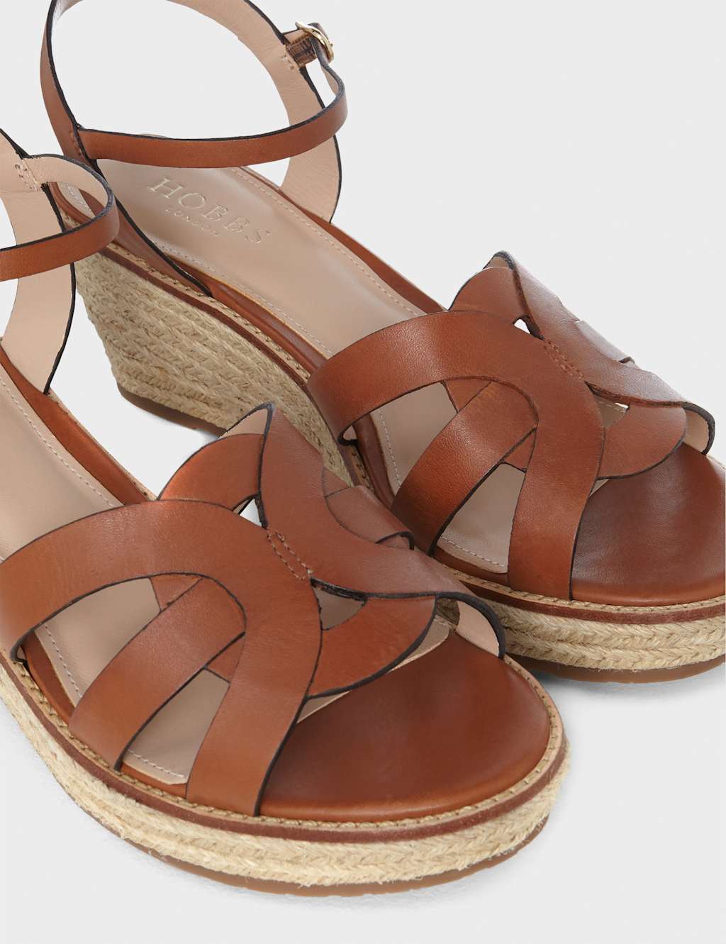 Leather Ankle Strap Wedge Espadrilles image 3