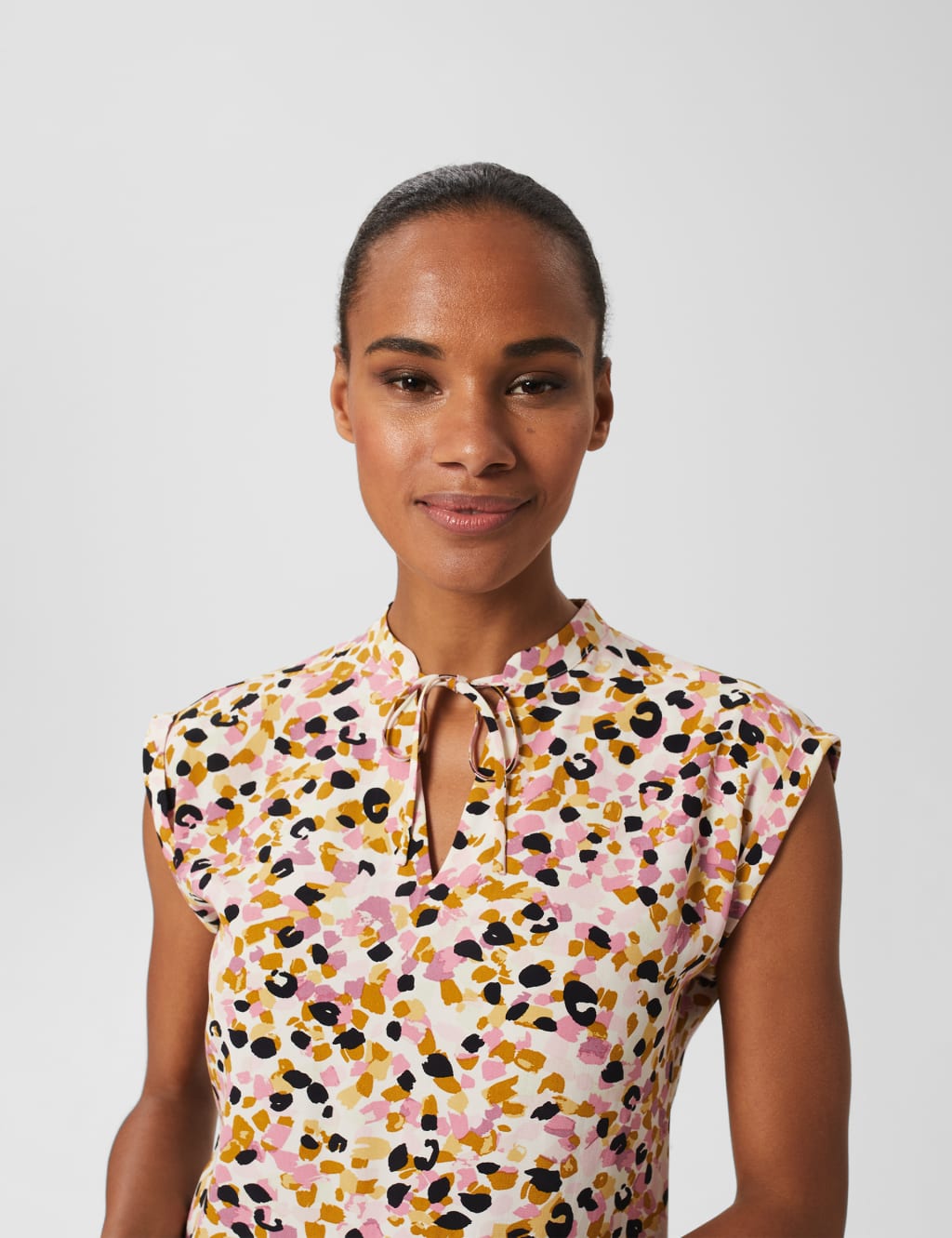 Printed Tie Neck Blouse image 3