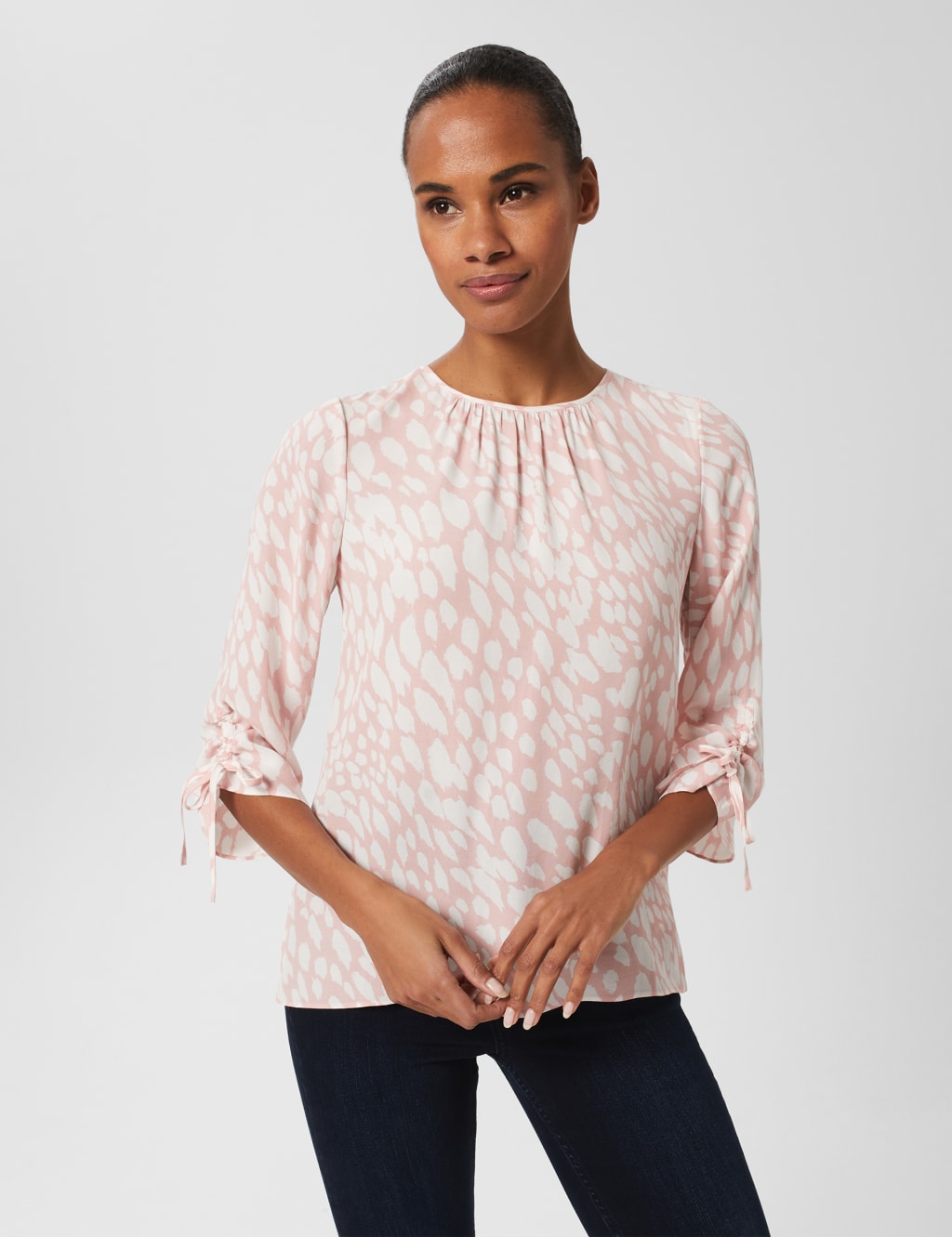 Printed Crew Neck Blouse image 1