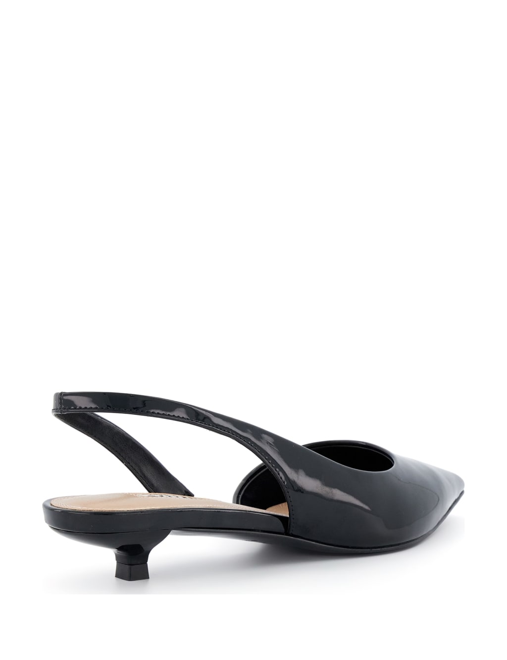 Patent Kitten Heel Pointed Slingback Shoes image 4