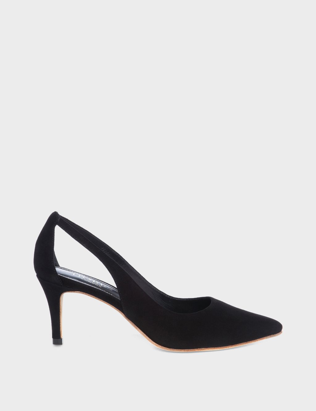 Suede Kitten Heel Pointed Court Shoes image 1