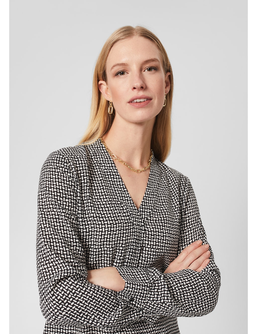 Printed V-Neck Blouse image 2