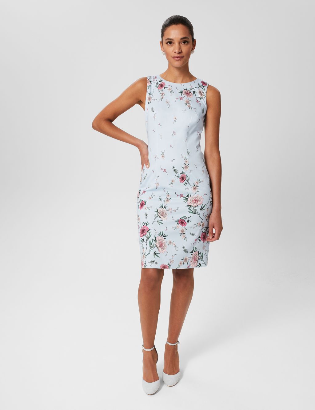 Cotton Rich Floral Knee Length Shift Dress image 1