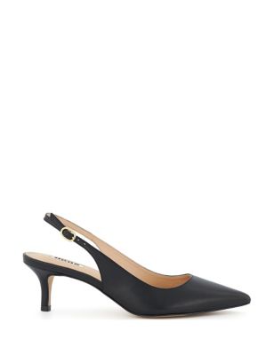 Dune London Womens Strappy Kitten Heel Slingback Shoes - 4 - Black, Black,Multi