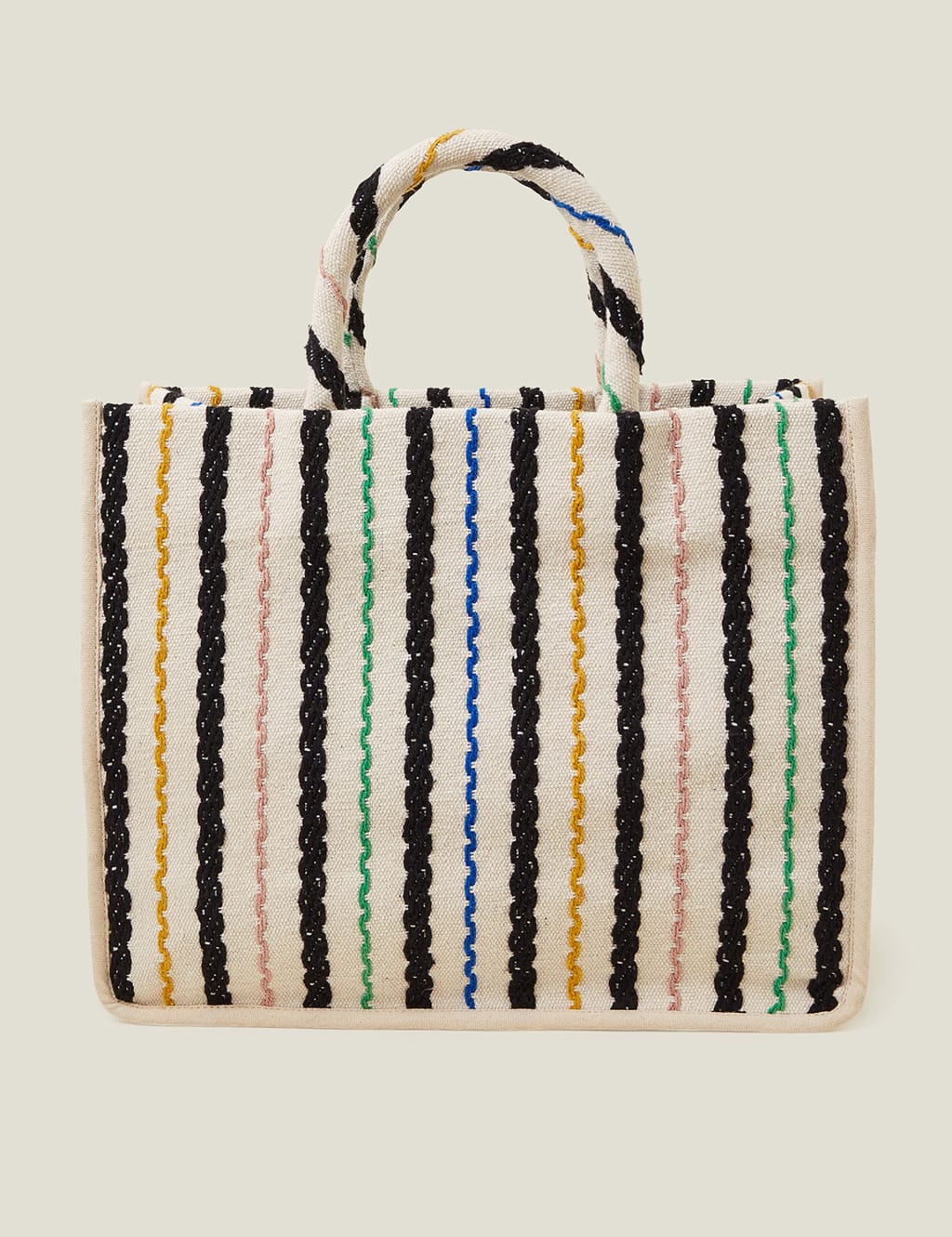 Canvas Striped Tote Bag