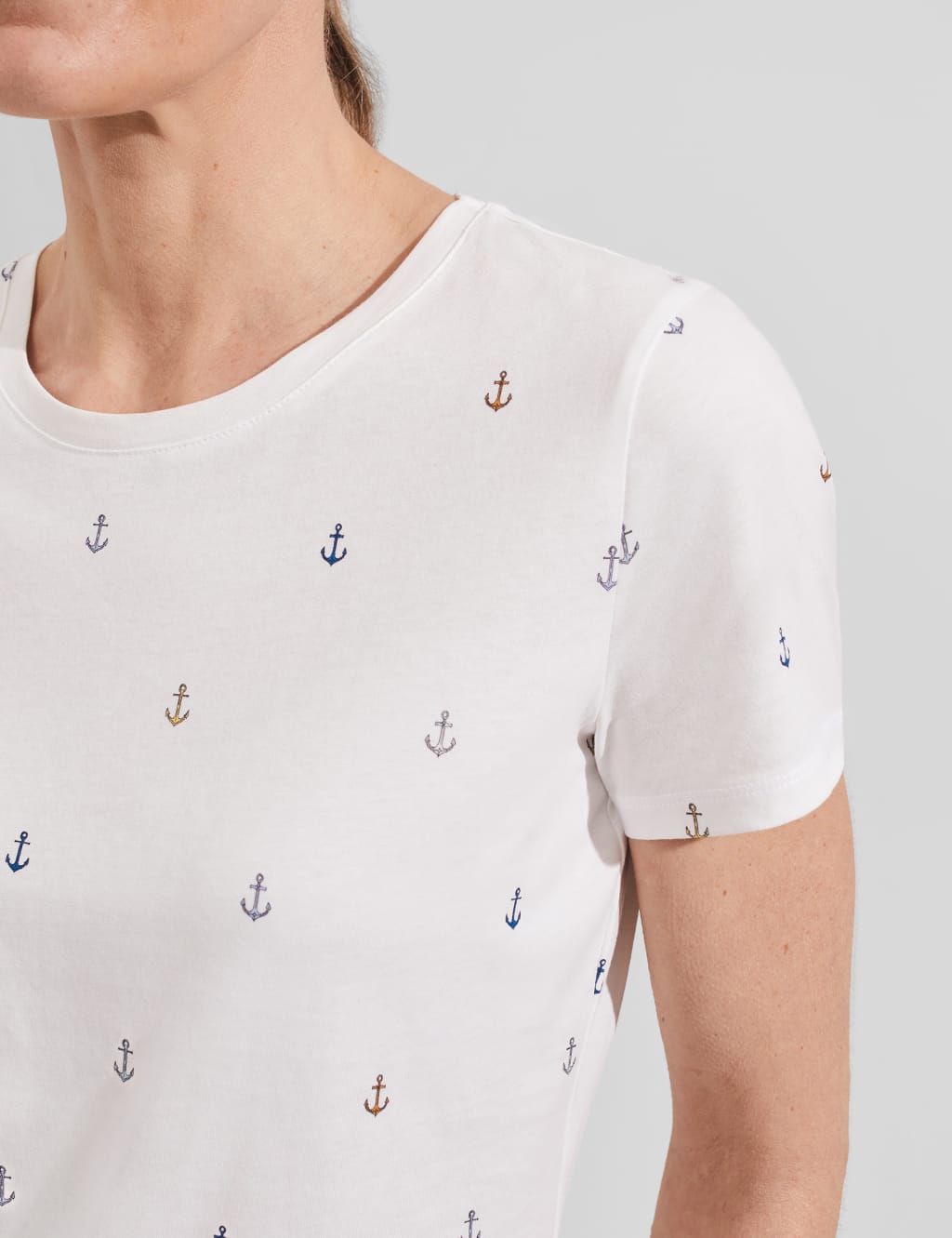 Pure Cotton Anchor Print Top image 3