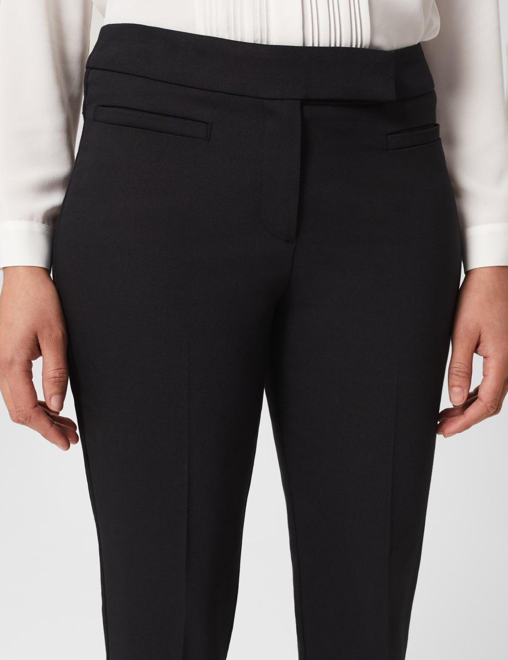 Cotton Blend Slim Fit Trousers image 2