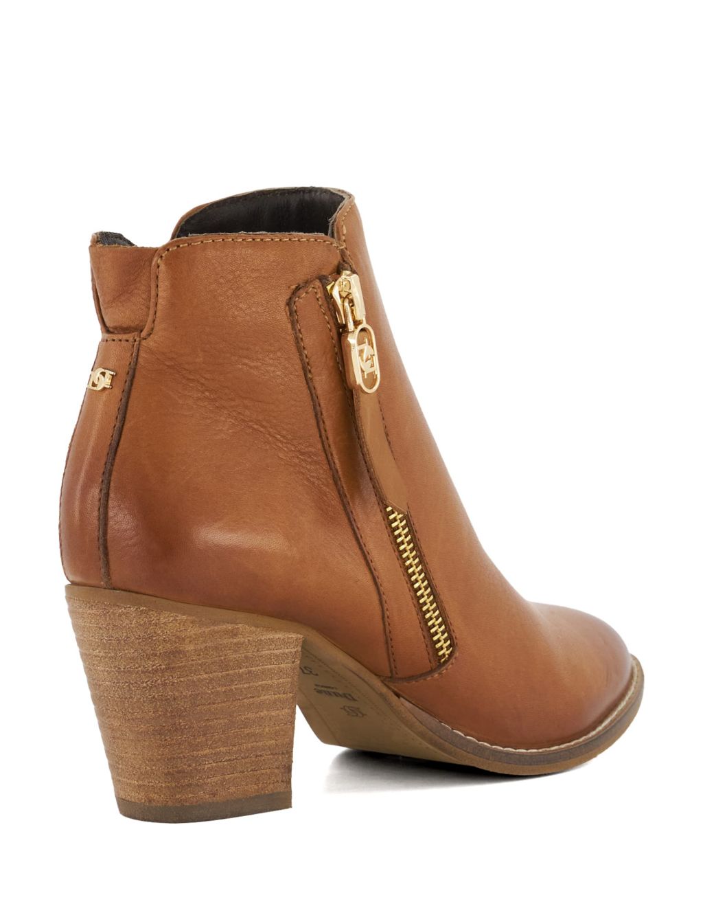 Wide Fit Leather Block Heel Ankle Boots image 4
