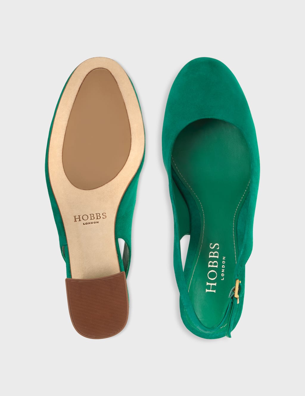 Suede Buckle Block Heel Slingback Shoes image 3