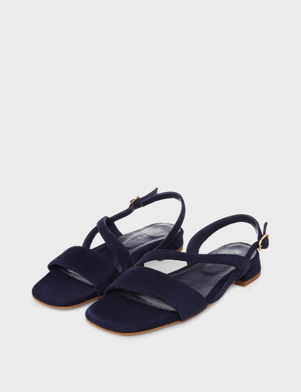 Suede Buckle Square Toe Sandals image 2