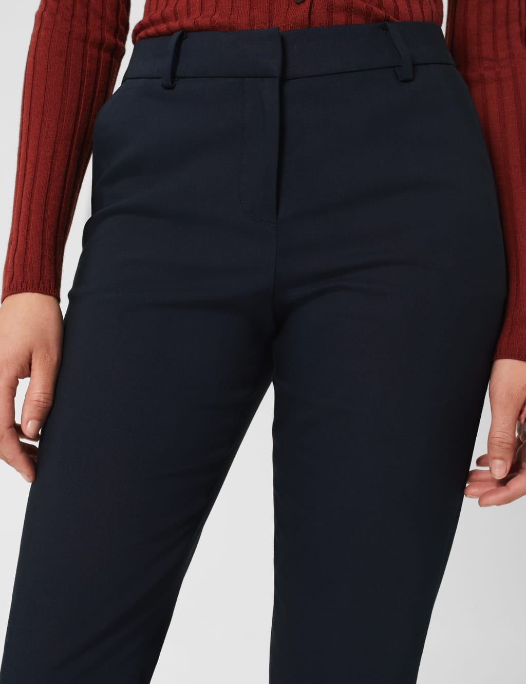 Cotton Blend Slim Fit Trousers image 3