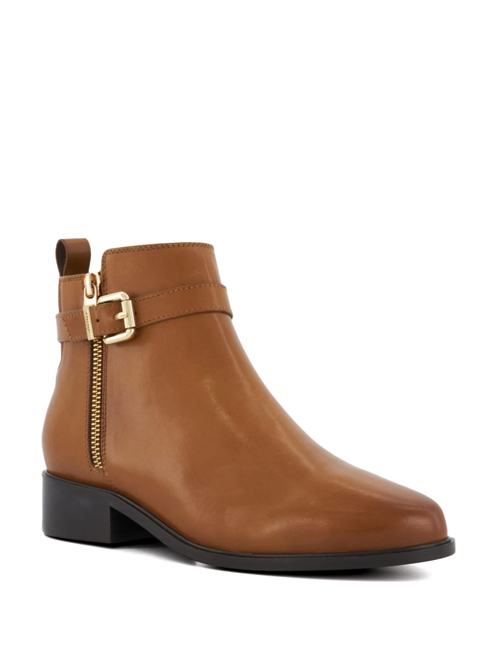 Wide Fit Leather Block Heel Ankle Boots image 2