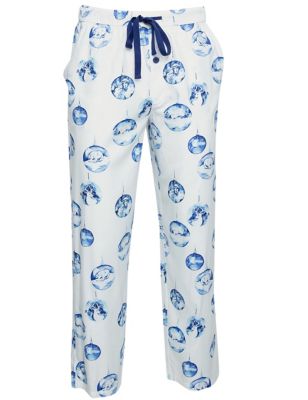 Cyberjammies Mens Premium Cotton Bauble Print Pyjama Bottoms - White Mix, White Mix