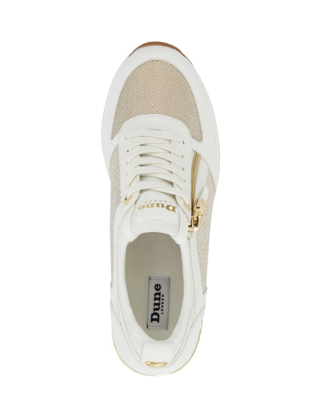 Leather Lace Up Side Detail Wedge Trainers image 4