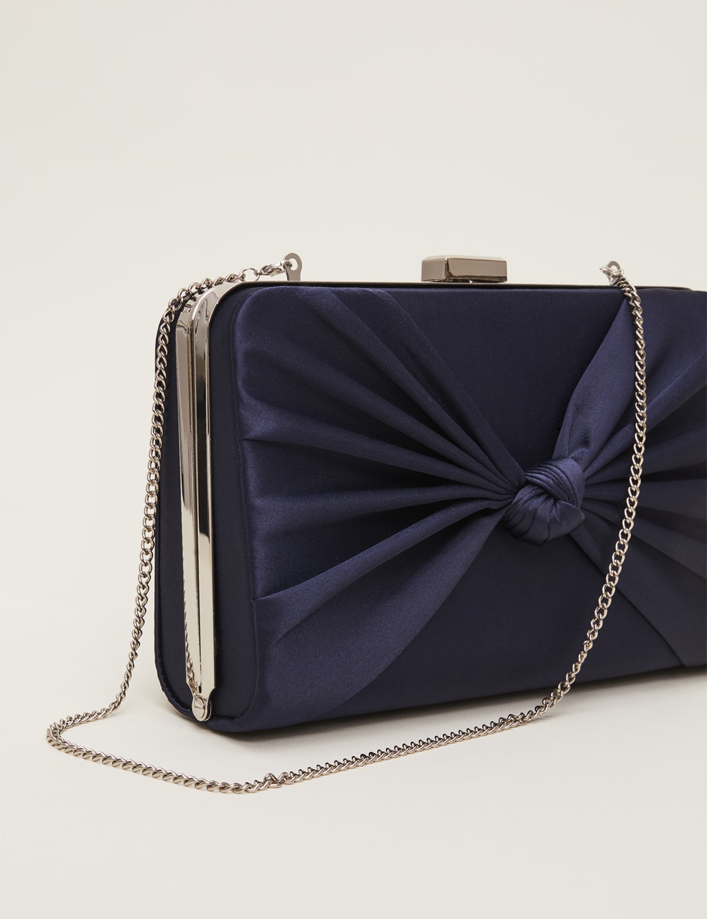 Satin Knot Front Clutch Bag image 3