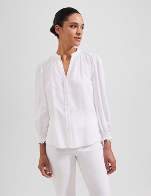 Hobbs Womens Modal Rich Textured Top - 8 - White, White