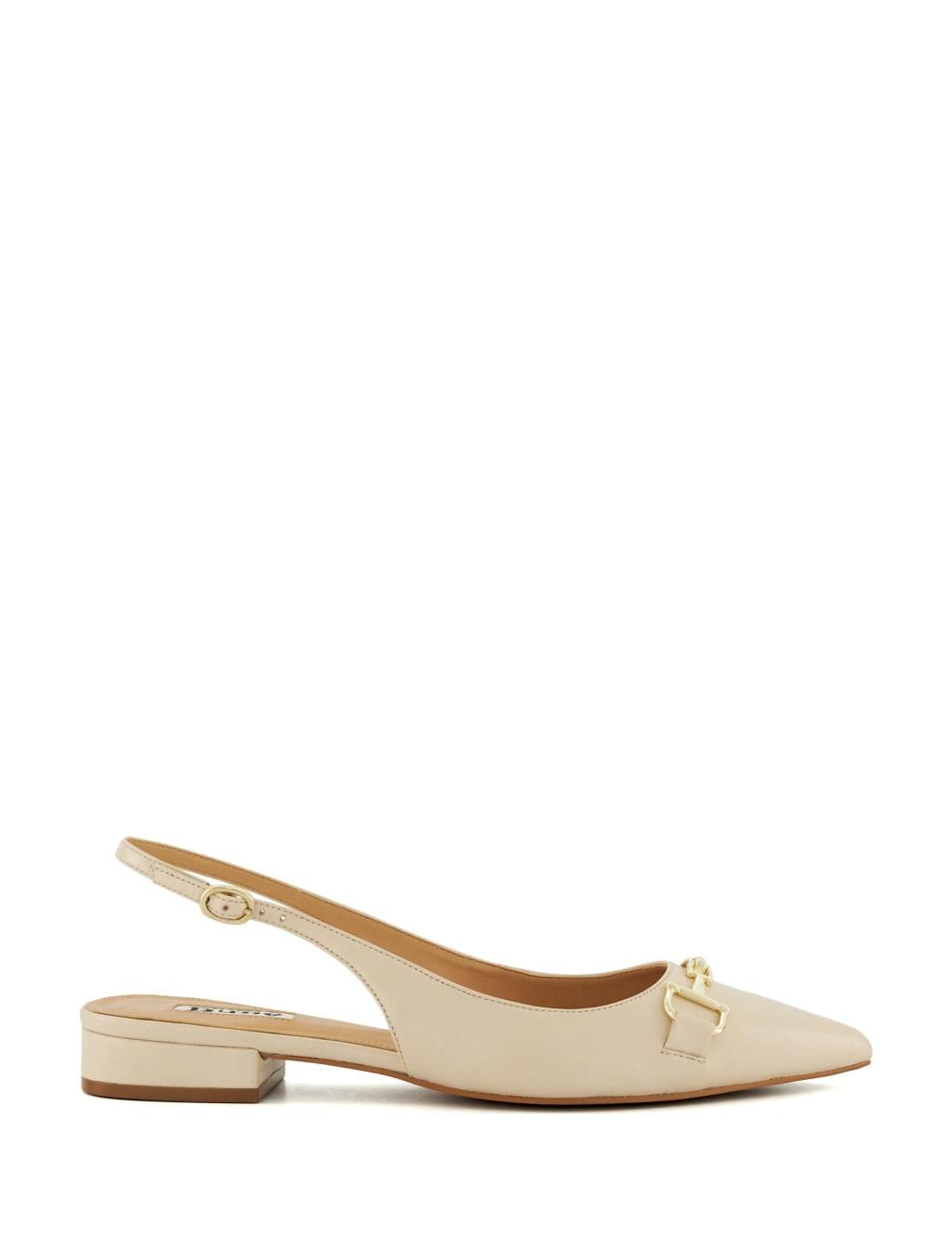 Leather Croc Bar Flat Slingback Shoes image 1