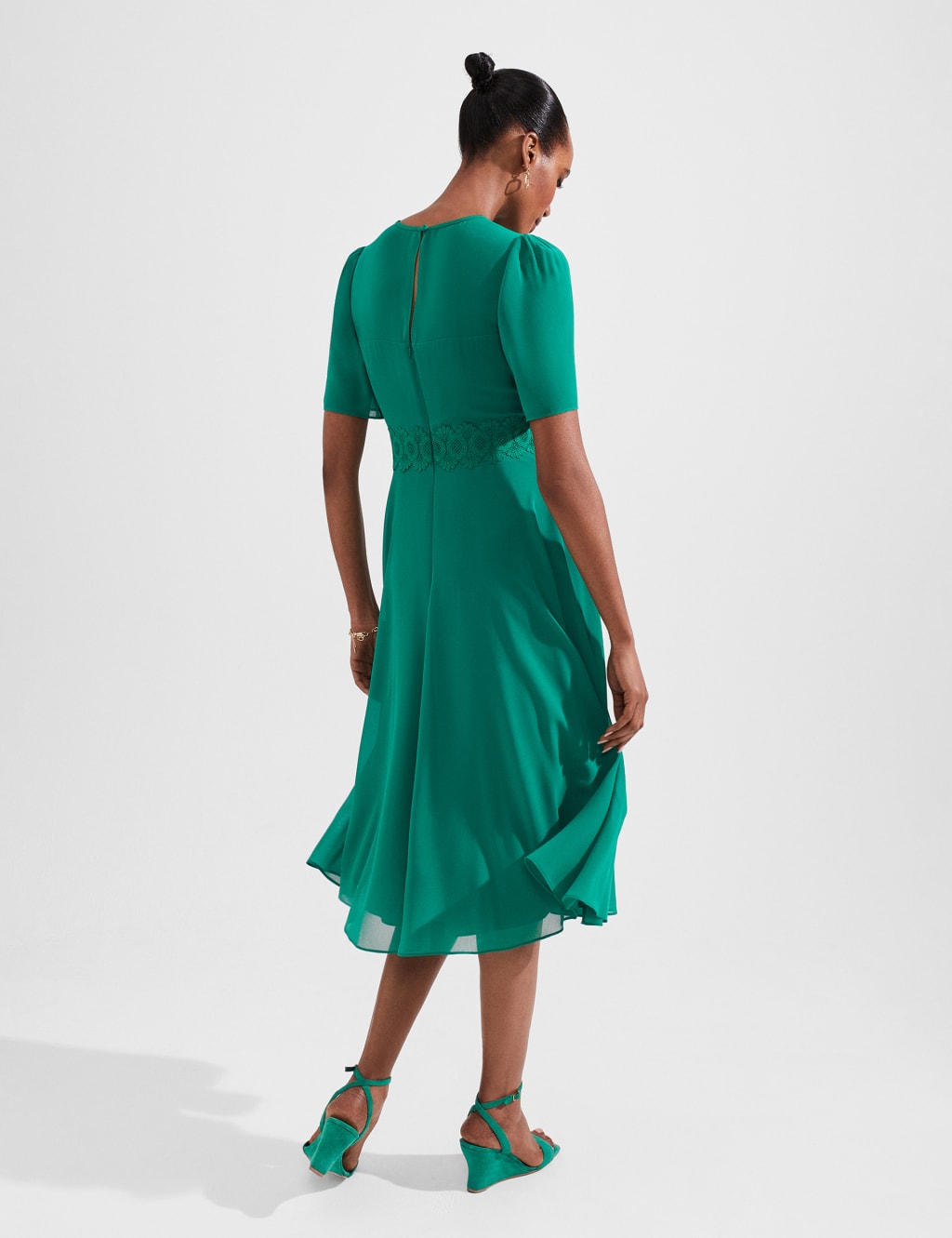 Embroidered Midi Swing Dress image 4