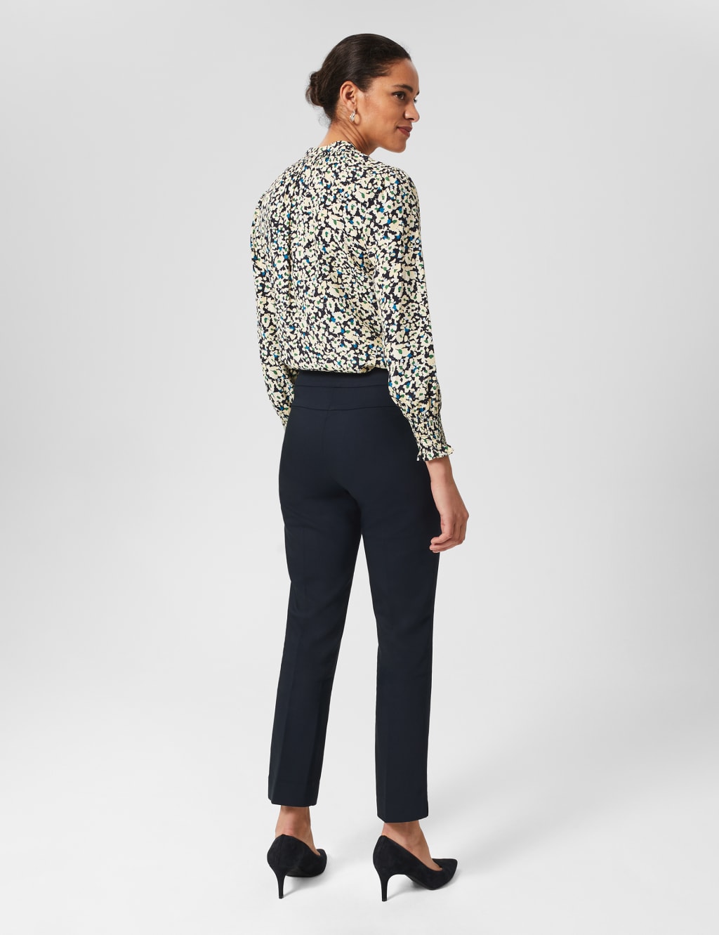 Cotton Blend Slim Fit Trousers image 3