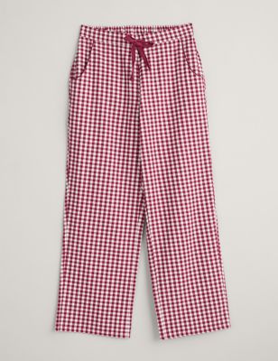 Seasalt Cornwall Womens Pure Cotton Checked Pyjama Bottoms - 18 - Red Mix, Red Mix