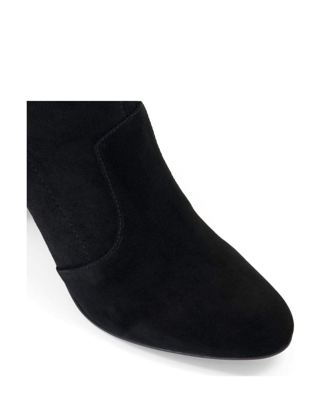 Wide Fit Suede Block Heel Sock Boots image 4