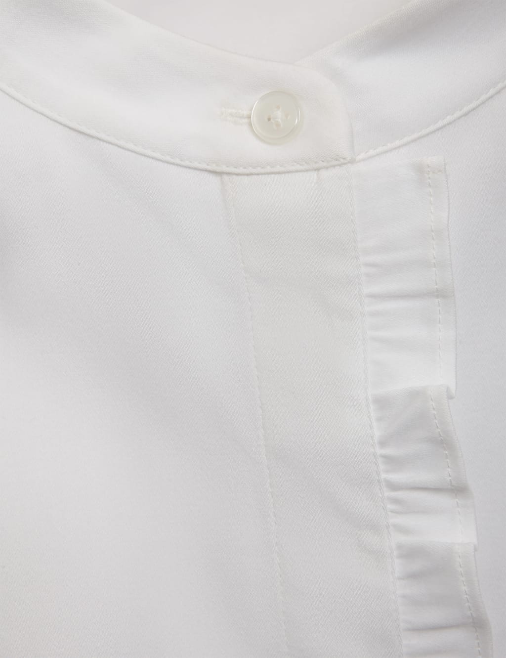 Cotton Rich High Neck Frill Detail Shirt image 4