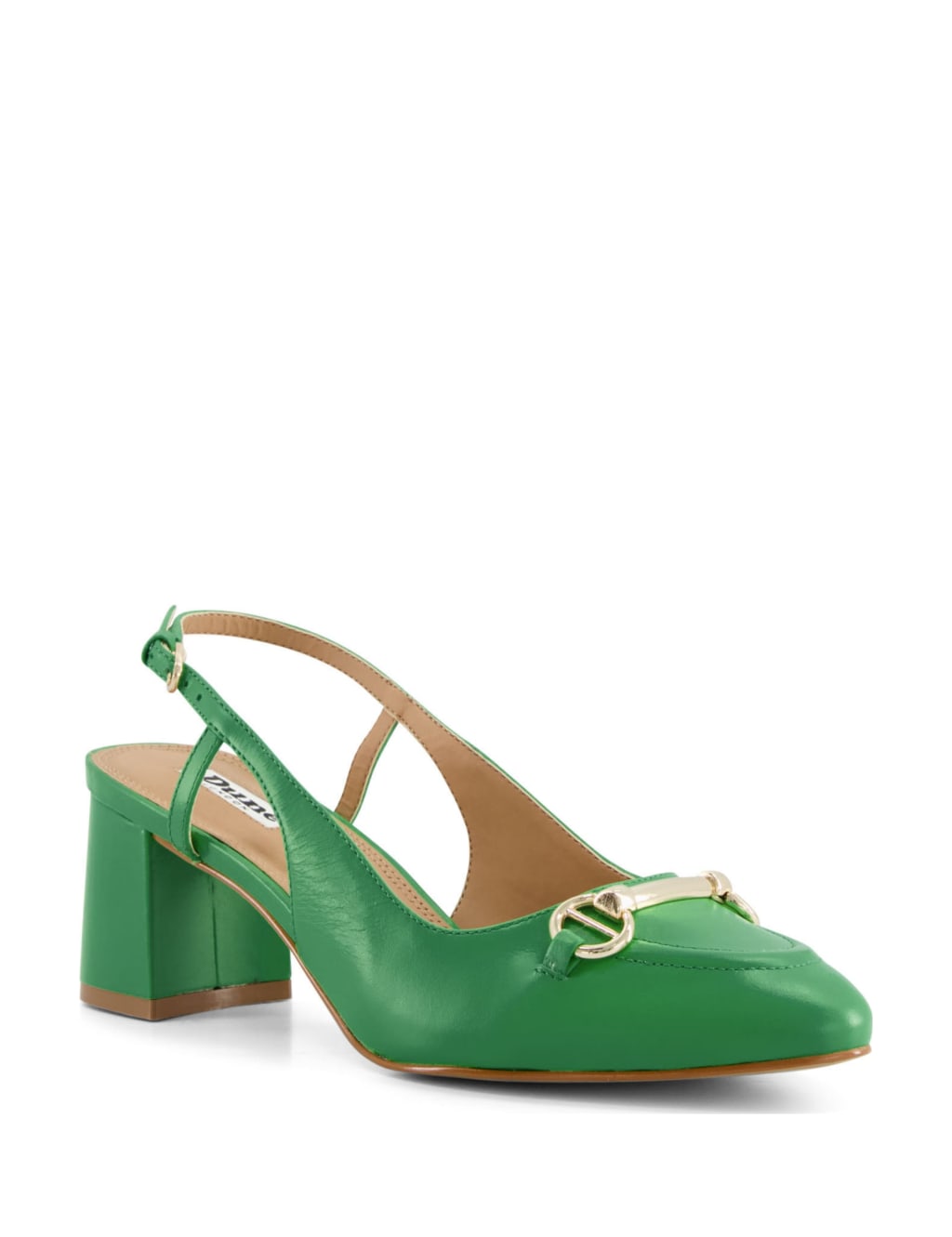 Leather Block Heel Slingback Shoes image 2