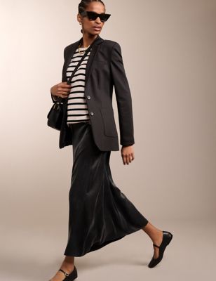 Baukjen Women's Cupro Blend Maxi Slip Skirt - 10 - Black, Black