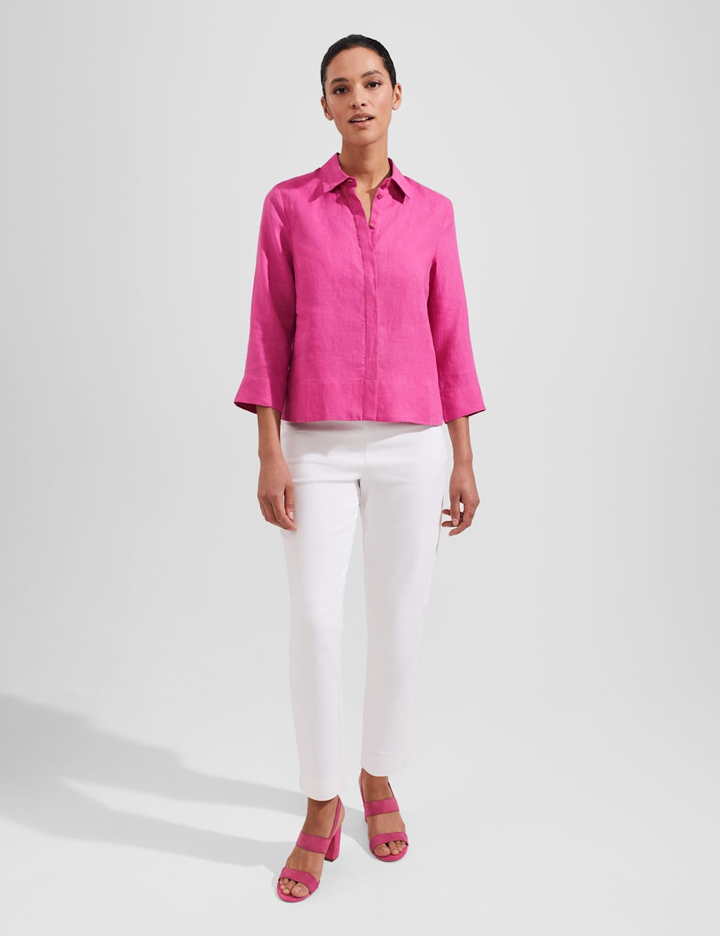 Pure Linen Collared Button Through Shirt image 4